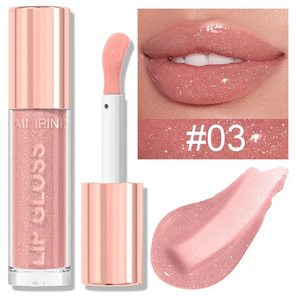 Glitter Lip Gloss Lipstick, Lip Tint Moisturizing Hydrating Long Lasting  Non-Stick Cup Waterproof Nude Lip Plumper High Pigment High Class Cosmetics