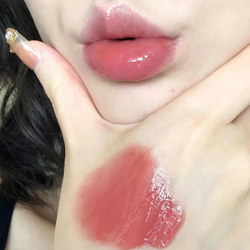 TATIBEAUTY Lip Jelly Essence Hydrating Lipstick Lip Gloss Lip Gloss Mirror Lip Gloss Lipstick Tender Pink Student Makeup High Class Cosmetics