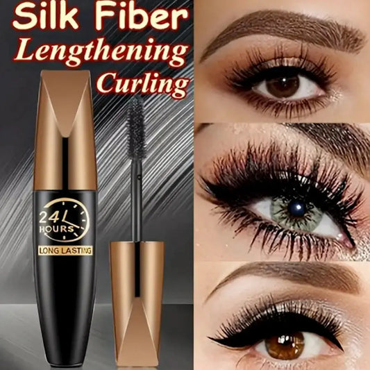 5D Eye Black Mascara Waterproof Lengthens Eyelashes Extension Silk Fiber Mascare Eye Makeup for Women Cosmetic Korean Make up High Class Cosmetics