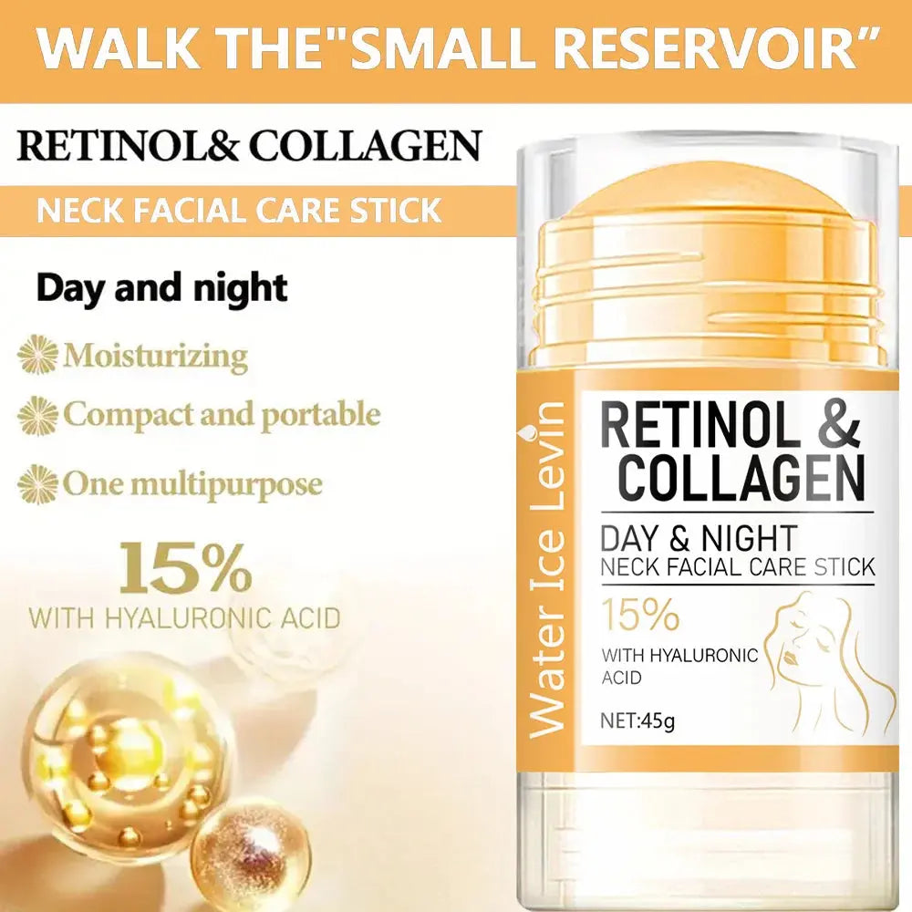 Retinol and Collagen Facial Neck Cream, Lifting Neck, Firming and Moisturizing Skin, Powerful Moisturizing Neck and Facial Skin, Brightening Neck Texture High Class Cosmetics