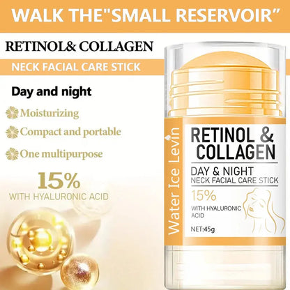 Retinol and Collagen Facial Neck Cream, Lifting Neck, Firming and Moisturizing Skin, Powerful Moisturizing Neck and Facial Skin, Brightening Neck Texture High Class Cosmetics