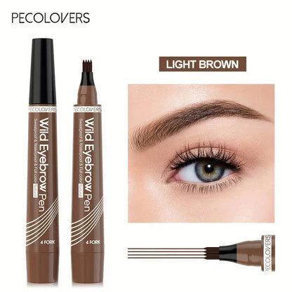 6 Colors 1pc Eyebrow Pen Waterproof 4 Split Tip Eyebrows Pen Eyebrow Tattoo Pen Waterproof Liquid Black Eyebrow Makeup Pencil High Class Cosmetics