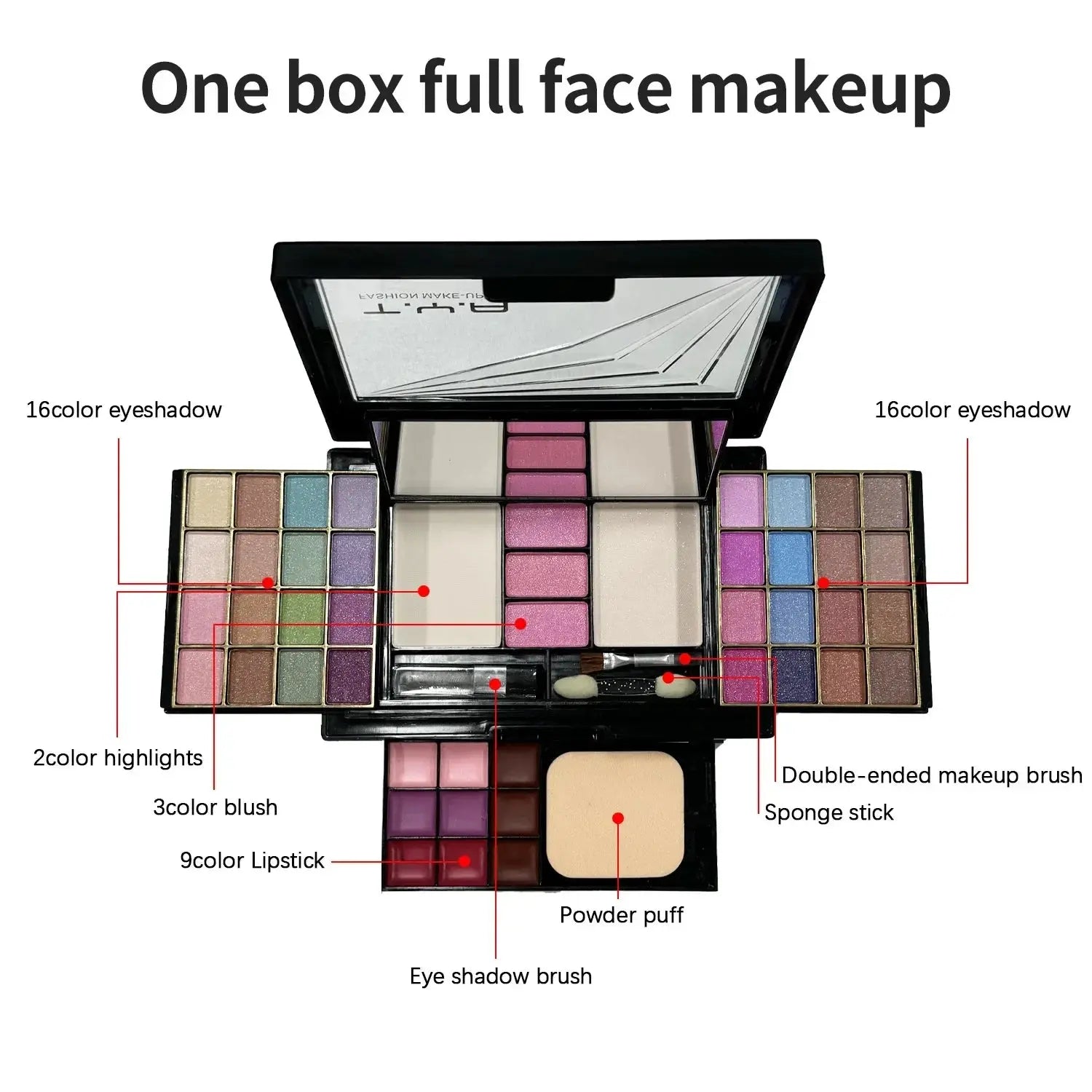 Makeup Kit Full Set for Women Multi-functional All in One Box New 46Color Face Lipstick Eye Shadow Eyebrow Brush Make Up Palette High Class Cosmetics