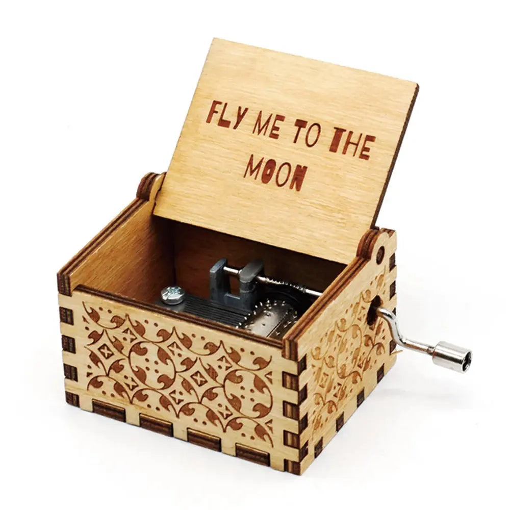 Vintage Wooden Music Box Beauty And Beast Romantic La Vie En Rose Music Box Valentine's Day Gift High Class Cosmetics