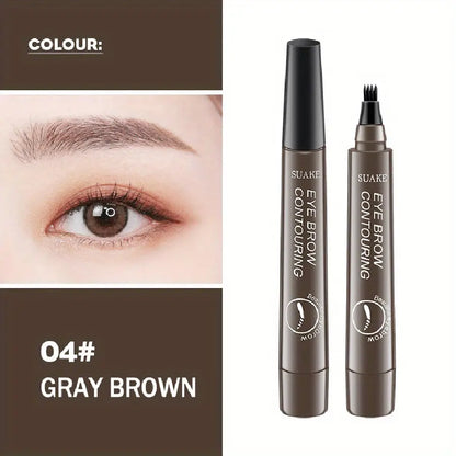Waterproof Eyebrow Pen, Microblading Eyebrow Pencil With 4 Split Head, Natural Looking Brows Makeup ( 5 Colors) High Class Cosmetics