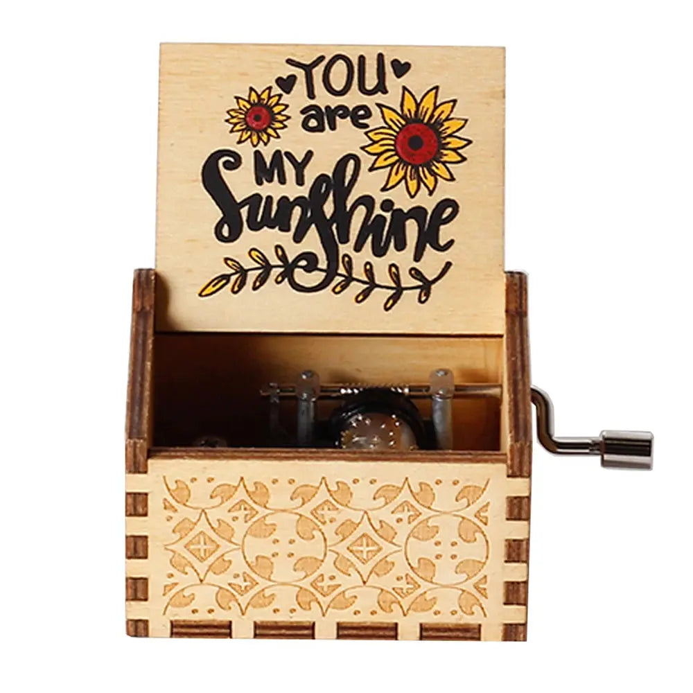 Vintage Wooden Music Box Beauty And Beast Romantic La Vie En Rose Music Box Valentine's Day Gift High Class Cosmetics