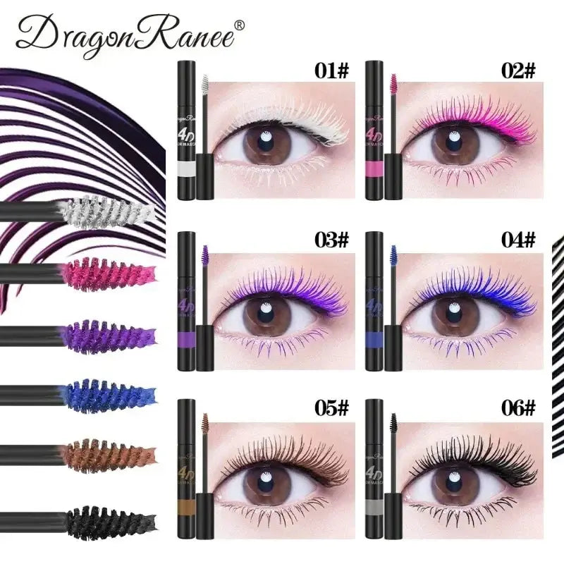 Colored Mascara Makeup 4D Silky Natural Long Eyelashes Mascara Waterproof Long-lasting Extension Thick Lasting Curling Mascara High Class Cosmetics