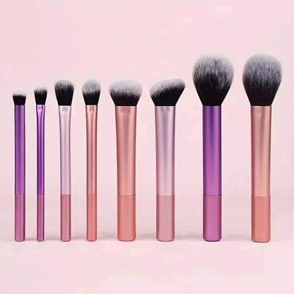 8pcs Makeup Brush Kit Soft Synthetic Hair Make Up Brushes Foundation Blush Eyeshadow Cosmetic Makeup Tools High Class Cosmetics