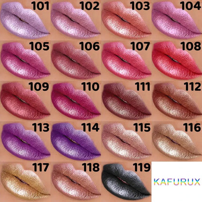 19 colors glitter lipstick hydrating red pink sparkling shine lip color highly pigmented lip tints metallic finish lip makeup High Class Cosmetics