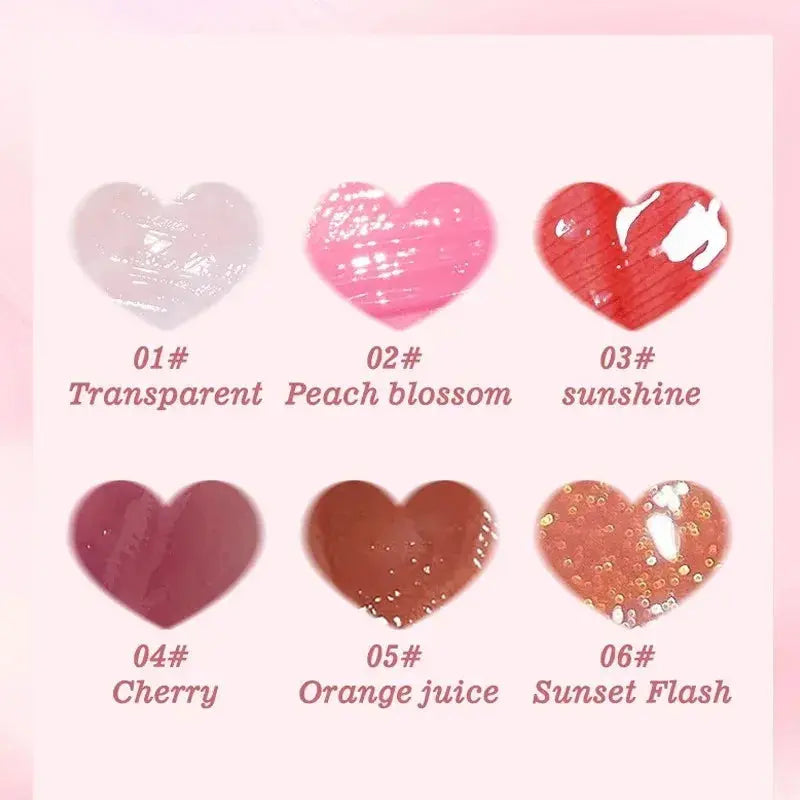 6PCS Moisturizing Lip Gloss Transparent Lip Oil Hydrating Lip Glaze Lip Plumper Hydrating Make Up Liquid Lipstick Lips Cosmetics High Class Cosmetics