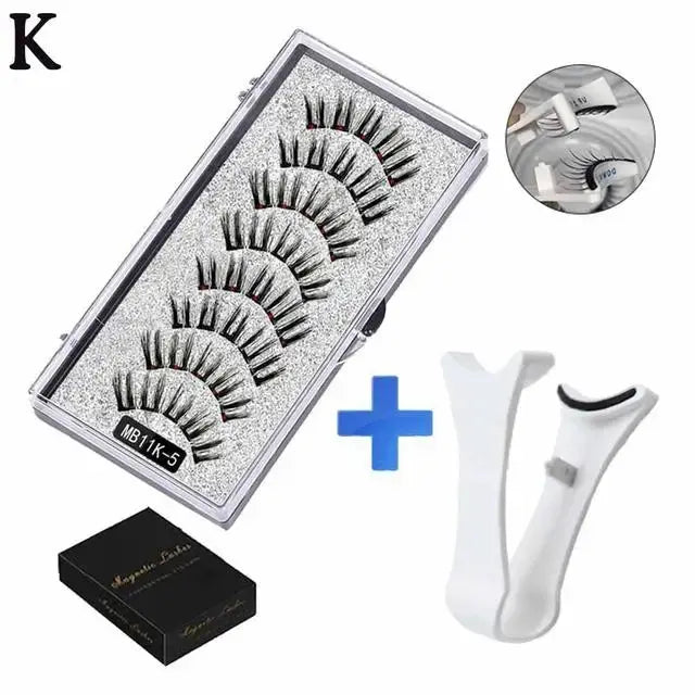 3D Natural Magnetic Eyelashes,With 5 Magnetic Lashes Shipping Box Eyelashes Handmade False Gift Reusable Support Drop Magne T6N2 High Class Cosmetics