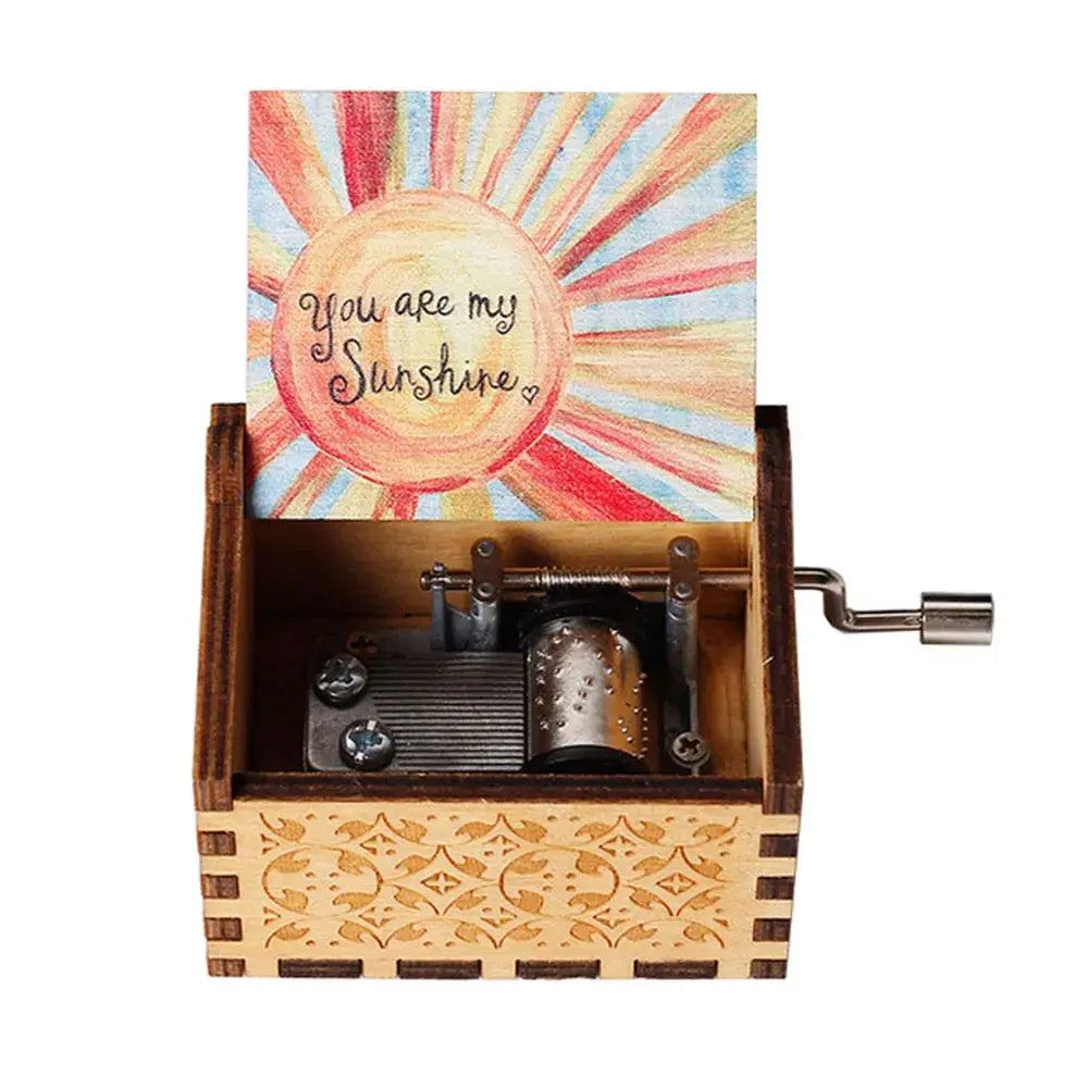 Vintage Wooden Music Box Beauty And Beast Romantic La Vie En Rose Music Box Valentine's Day Gift High Class Cosmetics