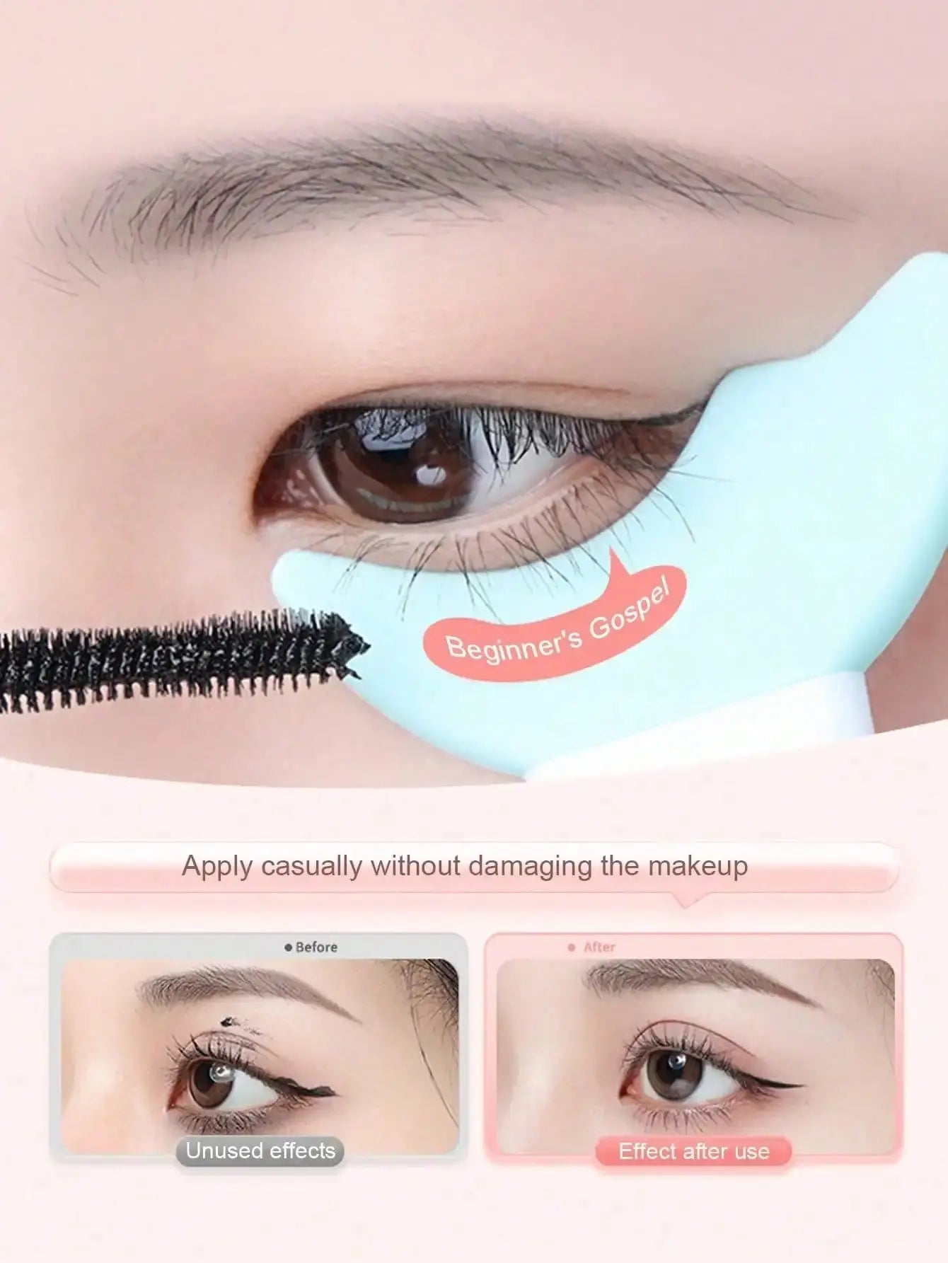 1pc Multifunctional Silicone Eyeliner & Eyeshadow Aid Tool, Lash Guard & Makeup Shield, Eyeliner Stencil For Beginners, Custom Logo Available High Class Cosmetics