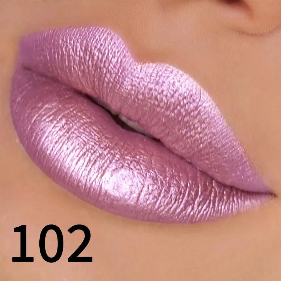 19 colors glitter lipstick hydrating red pink sparkling shine lip color highly pigmented lip tints metallic finish lip makeup High Class Cosmetics