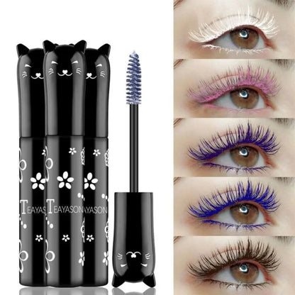 6-Color Mascara with Large Brush Head, Easy to Apply, Non-Clumping, Non-Fading, White, Purple, Royal Blue, Silver, Coffee, Not Easy to Smudge, Mascara and Eyebrow Gel High Class Cosmetics