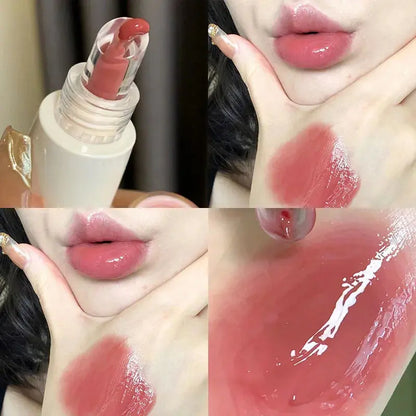 TATIBEAUTY Lip Jelly Essence Hydrating Lipstick Lip Gloss Lip Gloss Mirror Lip Gloss Lipstick Tender Pink Student Makeup High Class Cosmetics