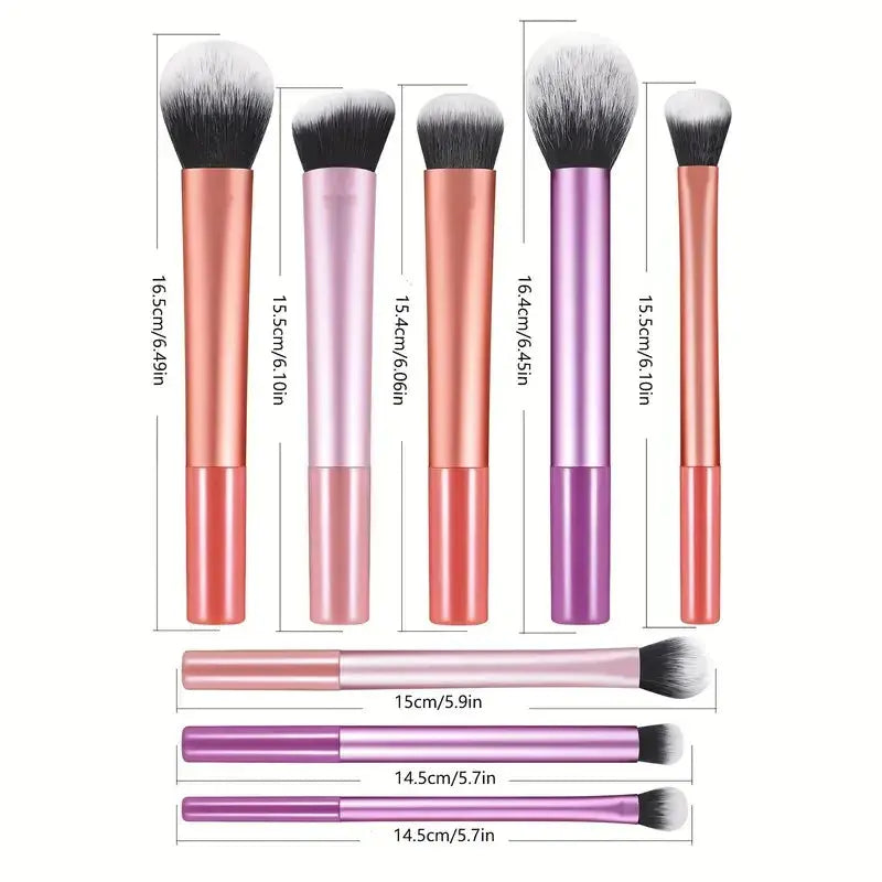 8pcs Makeup Brush Kit Soft Synthetic Hair Make Up Brushes Foundation Blush Eyeshadow Cosmetic Makeup Tools High Class Cosmetics