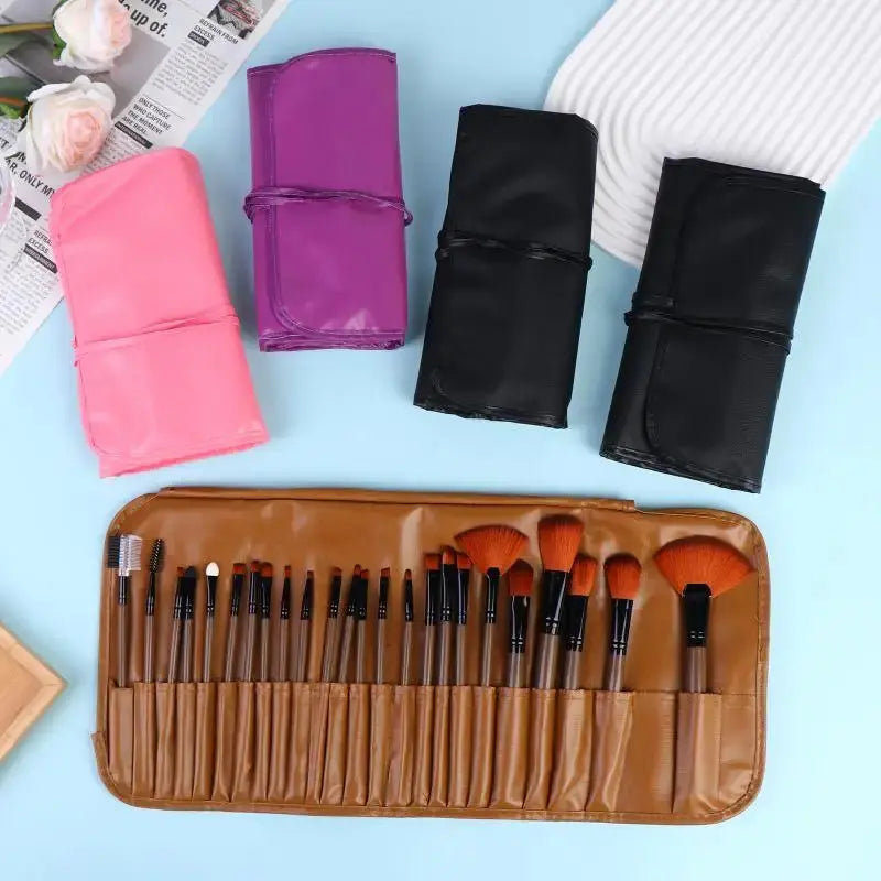 Professional 24Pcs Beauty Brush Set Includes All Makeup Brushes with Organizer Bag for Personal and Travel UseHot High Class Cosmetics
