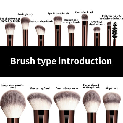 13PCS Makeup Brush Set Foundation Concealer Powder Eyeshadow Blush Brush Kabuki Blending Cosmetic Beauty Tool for Face High Class Cosmetics