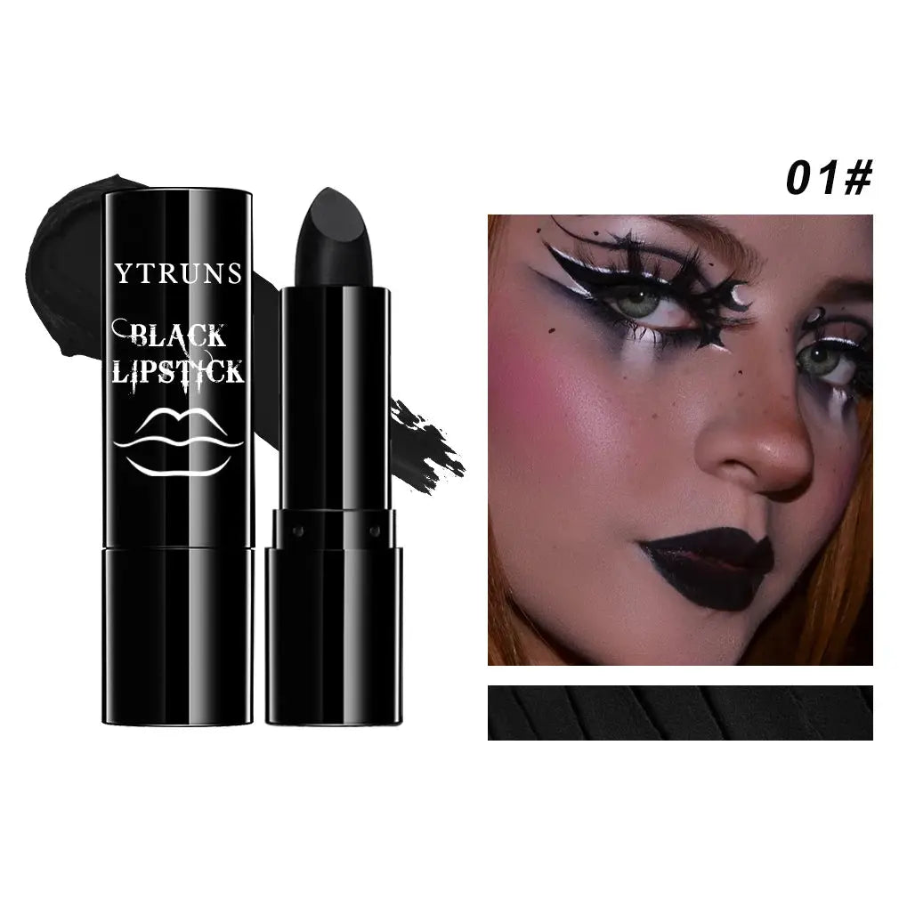 Matte black lipstick, long-lasting waterproof, no creases, Gothic dark makeup party, Halloween cosplay makeup High Class Cosmetics