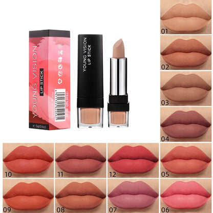 6-Color Matte Lipstick , Non-Fading, Non-Stick Cup Long-Lasting Velvet Finish, Smooth Matte Lip Color Waterproof Smudge-proof High Class Cosmetics