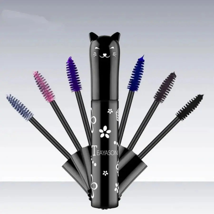 6-Color Mascara with Large Brush Head, Easy to Apply, Non-Clumping, Non-Fading, White, Purple, Royal Blue, Silver, Coffee, Not Easy to Smudge, Mascara and Eyebrow Gel High Class Cosmetics