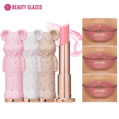 Beauty Glazed Bear Moisturizing Lipstick,Colored Lip Balm,Nourishing Lip stick,Easy To Color,Watery High Class Cosmetics