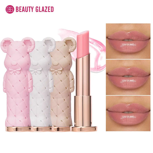 Beauty Glazed Bear Moisturizing Lipstick,Colored Lip Balm,Nourishing Lip stick,Easy To Color,Watery High Class Cosmetics