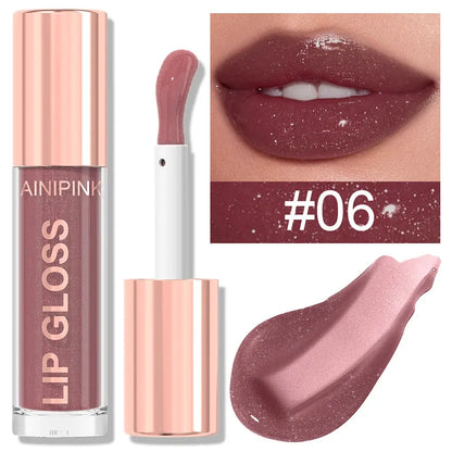 Glitter Lip Gloss Lipstick, Lip Tint Moisturizing Hydrating Long Lasting  Non-Stick Cup Waterproof Nude Lip Plumper High Pigment High Class Cosmetics