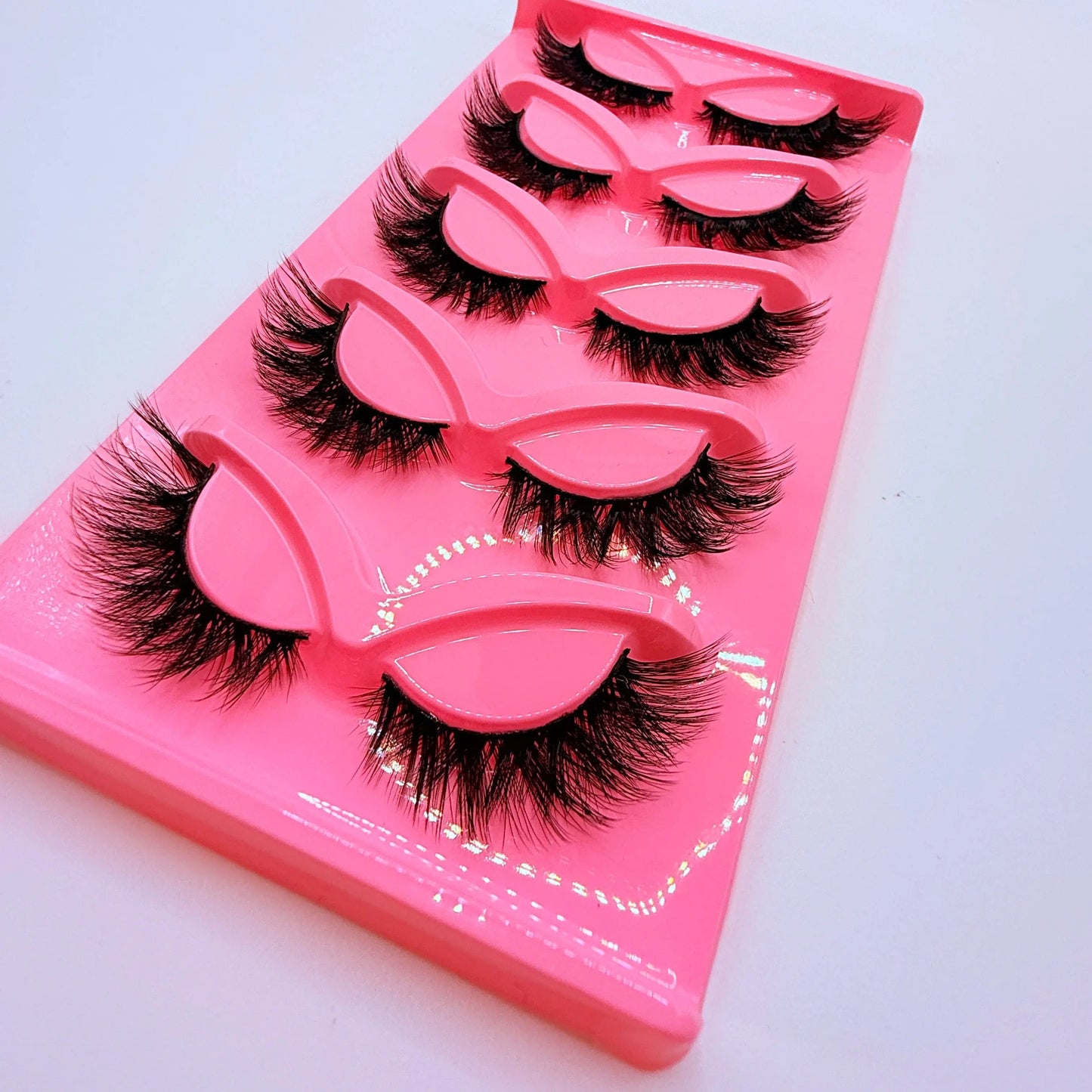 Hot Selling Makeup 5 Pairs Cat Eye Lashes Faux False Eyelashes Dramatic Volume Strip Lashes High Class Cosmetics