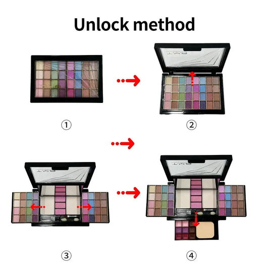 Makeup Kit Full Set for Women Multi-functional All in One Box New 46Color Face Lipstick Eye Shadow Eyebrow Brush Make Up Palette High Class Cosmetics
