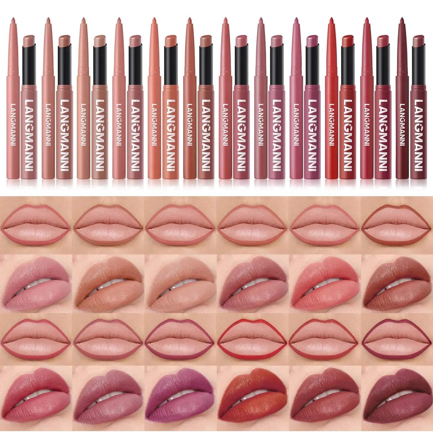 Integrated waterproof lipliner+lipstick lipstick lipstick set,no smudge,no fade,no cup,durable,easy to create a perfect makeup! High Class Cosmetics