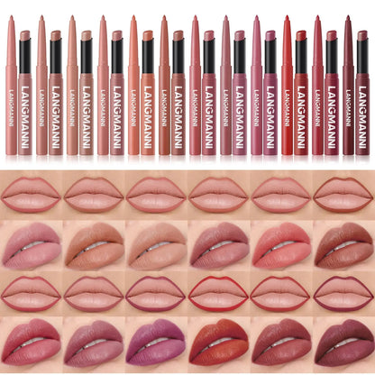 Integrated waterproof lipliner+lipstick lipstick lipstick set,no smudge,no fade,no cup,durable,easy to create a perfect makeup! High Class Cosmetics