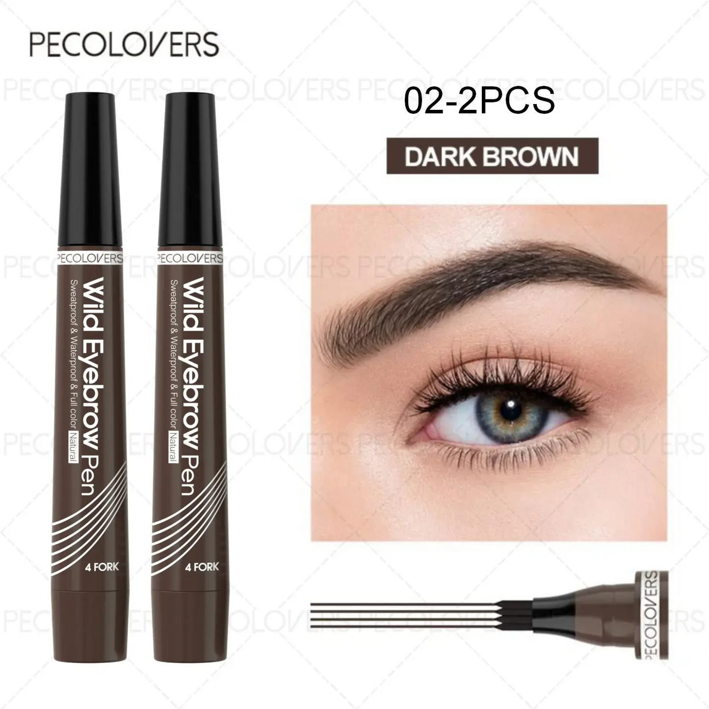 6 Colors 1pc Eyebrow Pen Waterproof 4 Split Tip Eyebrows Pen Eyebrow Tattoo Pen Waterproof Liquid Black Eyebrow Makeup Pencil High Class Cosmetics