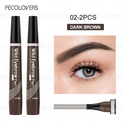 6 Colors 1pc Eyebrow Pen Waterproof 4 Split Tip Eyebrows Pen Eyebrow Tattoo Pen Waterproof Liquid Black Eyebrow Makeup Pencil High Class Cosmetics