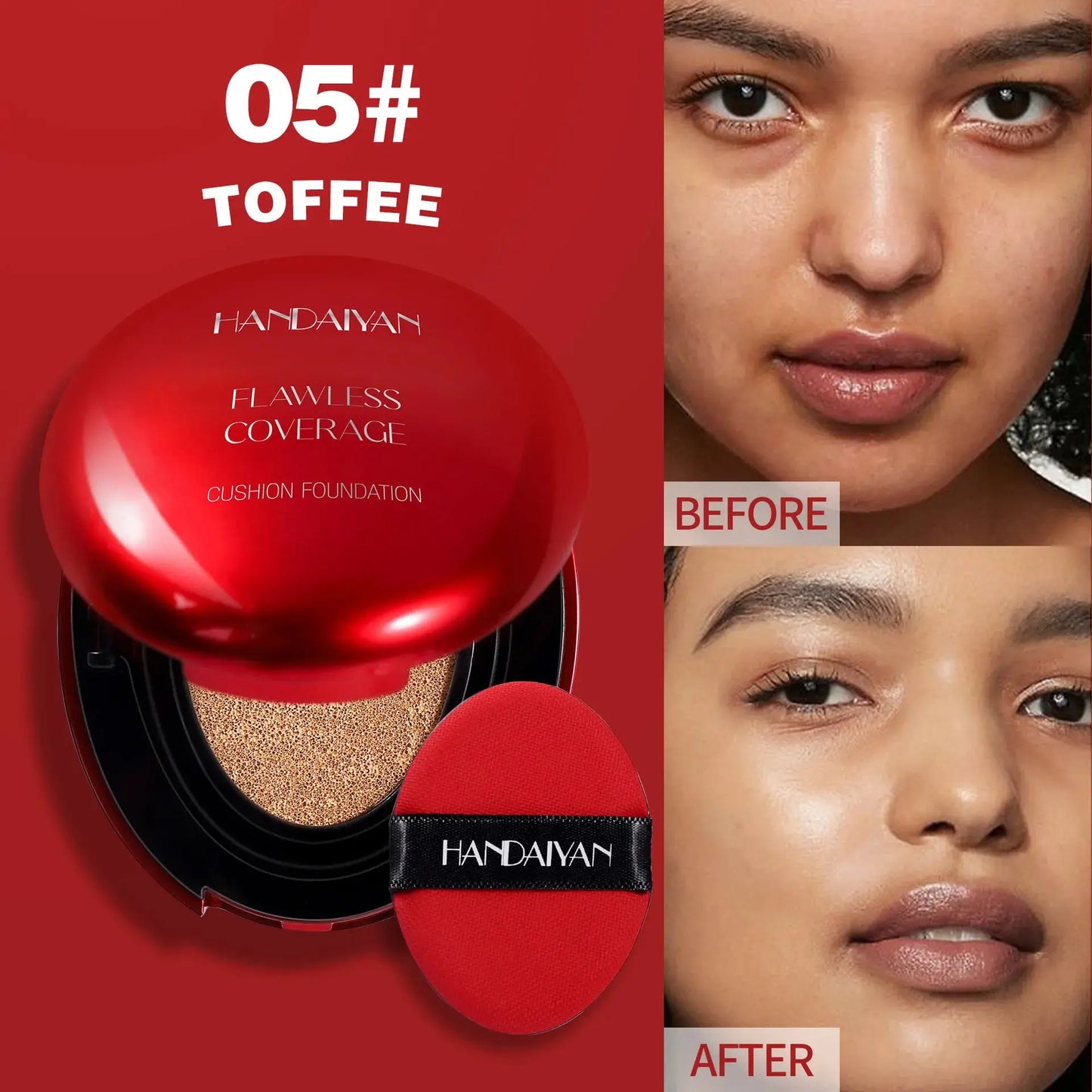 Korean Air Cushion Foundation - Light Natural Moisturizing Concealer Whitening Oil-Control Women's Long-lasting Makeup Base High Class Cosmetics