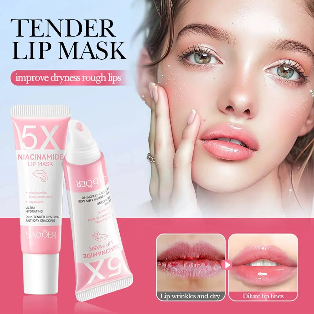 5X Niacinamide Plumping Lip Mask – Intense Hydration & Anti-Dryness for Soft, Pink Lips | Care Chapped Lips Overnig 10g/pc High Class Cosmetics