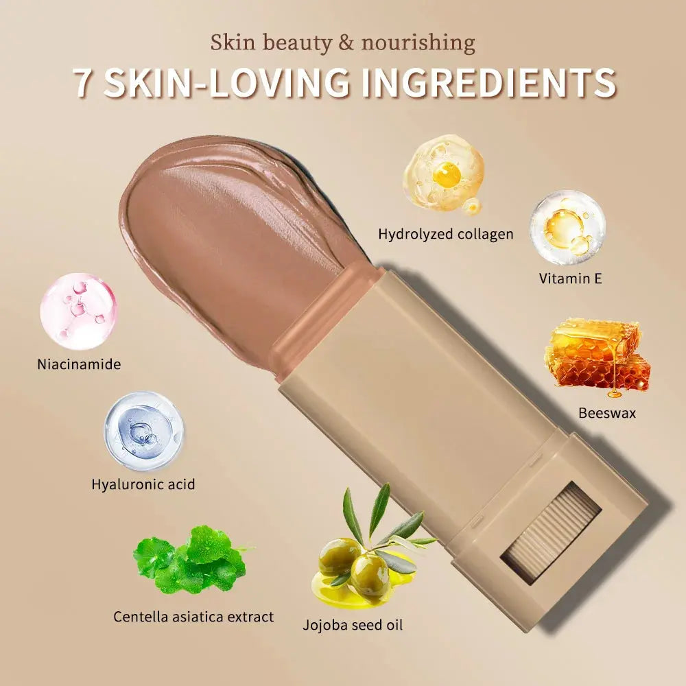 Skin Tint Stick Waterproof Nourishing Solid Tinted Serum Foundation Skin Tint Balm Face Tinted Face Contour Stick Makeup High Class Cosmetics