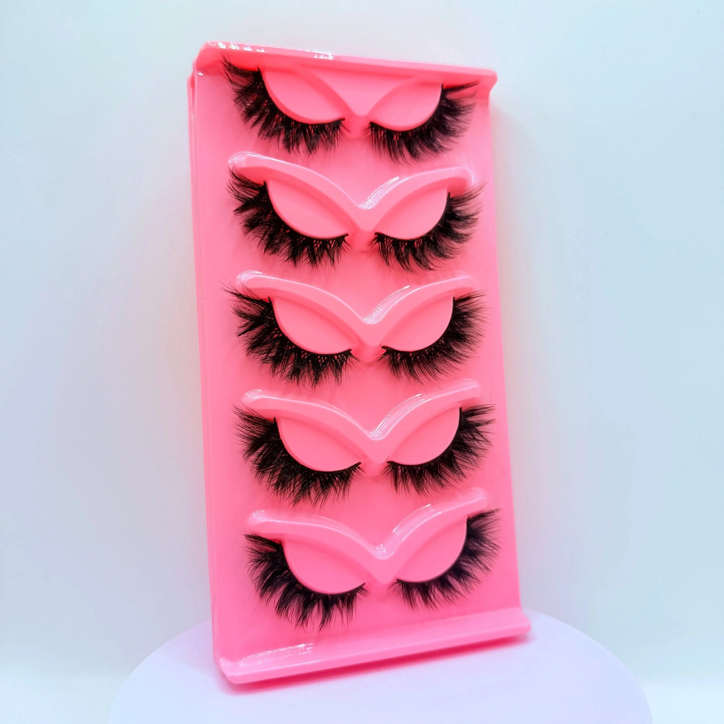 Hot Selling Makeup 5 Pairs Cat Eye Lashes Faux False Eyelashes Dramatic Volume Strip Lashes High Class Cosmetics