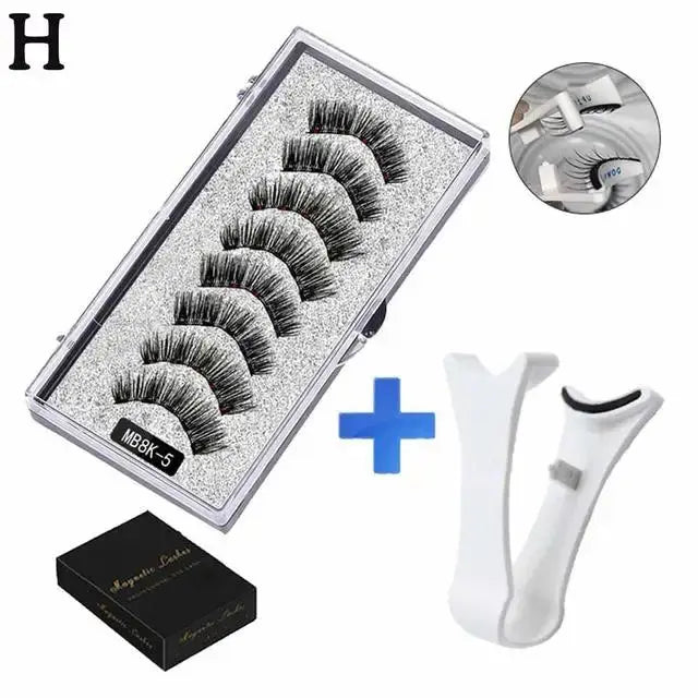 3D Natural Magnetic Eyelashes,With 5 Magnetic Lashes Shipping Box Eyelashes Handmade False Gift Reusable Support Drop Magne T6N2 High Class Cosmetics