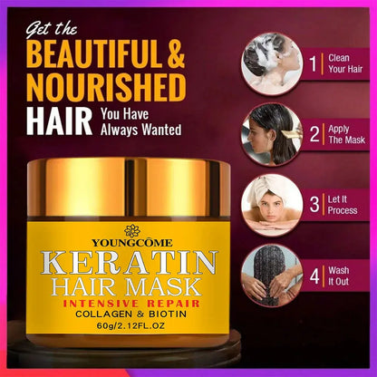 Hair Repairs Hair Mask Biotin Collagen Keratin Treatment Hairs Conditioner Hair Essential Oil Nourishing for Dry Damaged High Class Cosmetics
