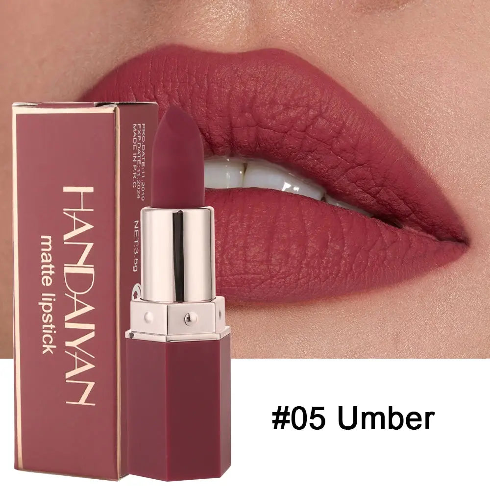 6-Color Matte Lipstick , Non-Fading, Non-Stick Cup Long-Lasting Velvet Finish, Smooth Matte Lip Color Waterproof Smudge-proof High Class Cosmetics