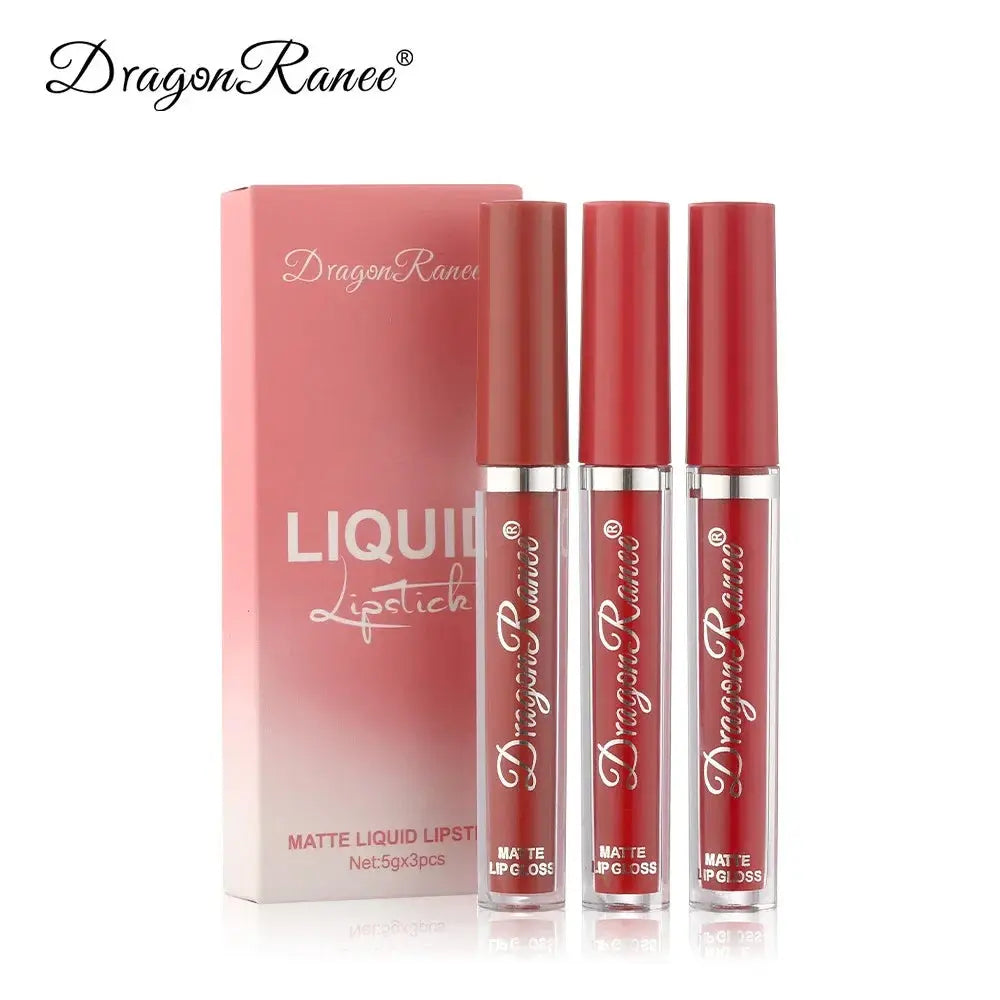 3 PCS Liquid Lipsticks Set Long Lasting Make Up For Women Korean Beauty Cosmetics Matte Lipsticks Waterproof Long lasting High Class Cosmetics