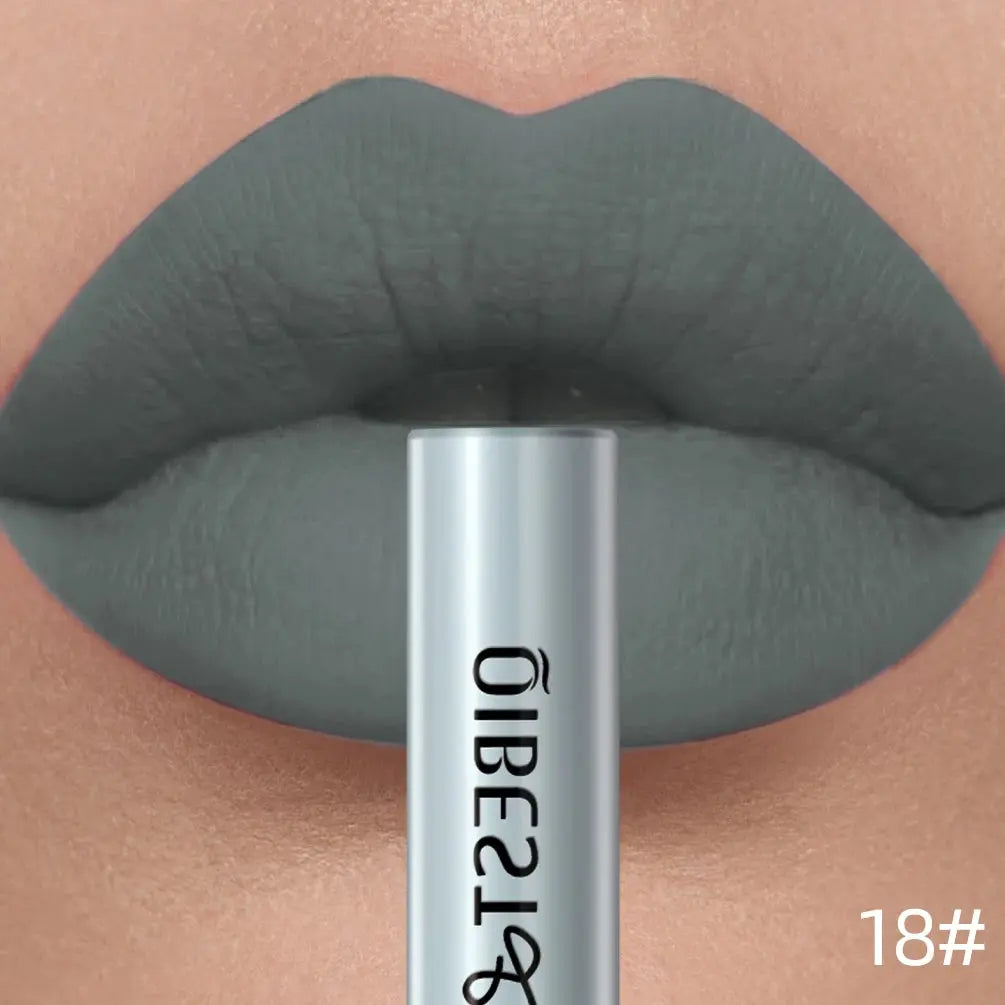 QIBEST Matte Liquid Lipstick Waterproof Long Lasting Velvet Lip Gloss Tint Tube Matte Nude Pigment Red Lipgloss Lips Makeup High Class Cosmetics