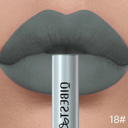 QIBEST Matte Liquid Lipstick Waterproof Long Lasting Velvet Lip Gloss Tint Tube Matte Nude Pigment Red Lipgloss Lips Makeup High Class Cosmetics