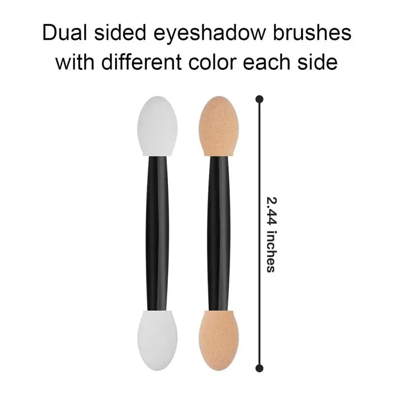 Cuttte 50/100PCS Disposable Dual Sides Eye Shadow Sponge Applicators with Container,  Length Eyeshadow Brushes Makeup Applicator High Class Cosmetics