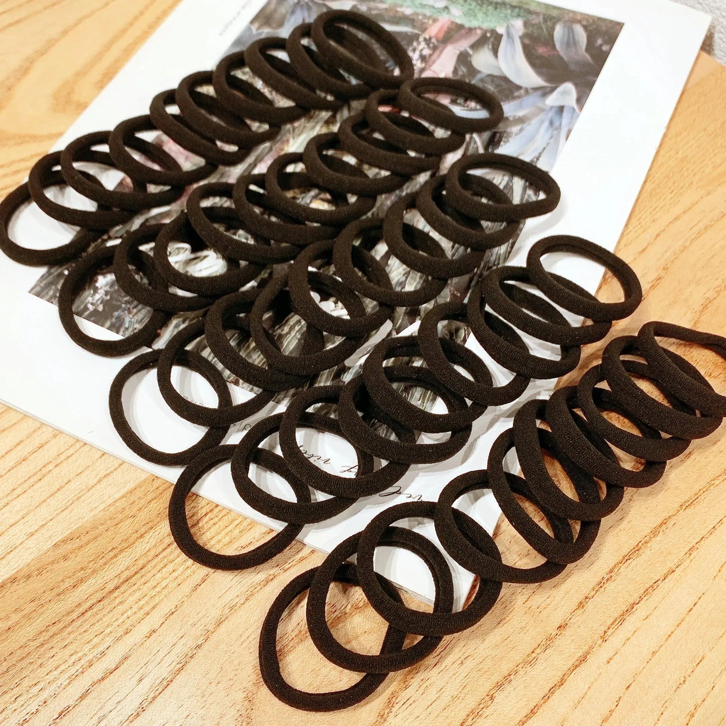 50/100 pieces of black and white hair bands, women's hair bands, high-elasticity rubber band hair bands, hair bands High Class Cosmetics