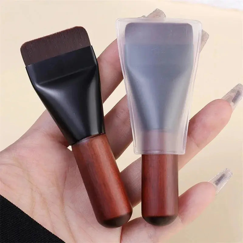 Ultra Thin Foundation Brush Flat Head Face Contour Brush Wooden Handle Make Up Brush Blending Foundation Cream Makeup Brushes High Class Cosmetics