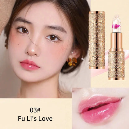 Crystal Color-changing Petal Lipstick for Women Moisturizes long-lasting and non-sticky cup lip balm High Class Cosmetics