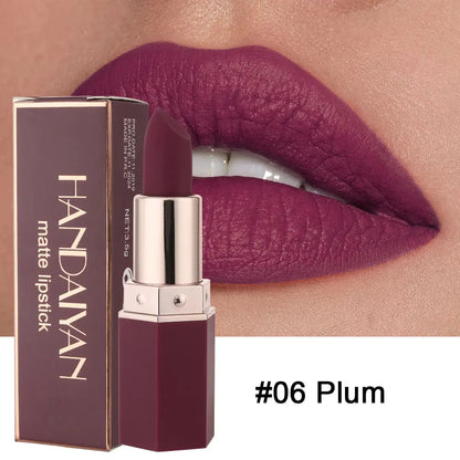 6-Color Matte Lipstick , Non-Fading, Non-Stick Cup Long-Lasting Velvet Finish, Smooth Matte Lip Color Waterproof Smudge-proof High Class Cosmetics
